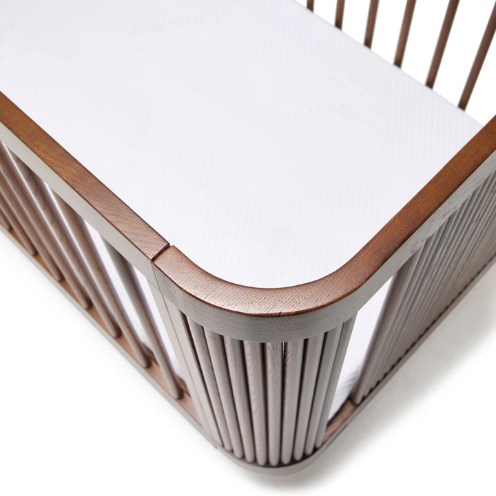 BabyRest Juno Cot + Chest + Duocore Mattress (Luxe Walnut)