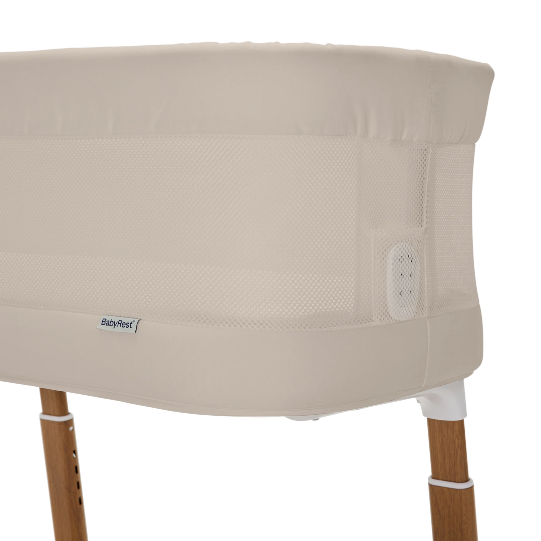 BabyRest Swan Smart Electric Bassinet - Beige/Walnut