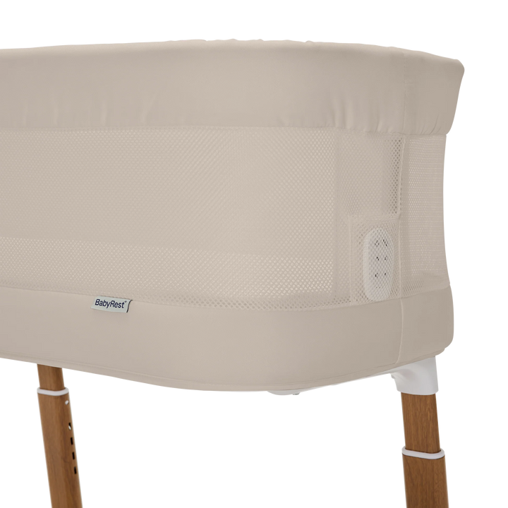 BabyRest Swan Smart Electric Bassinet - Beige/Walnut