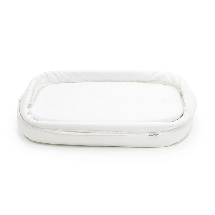 BabyRest Swan Smart Bassinet. White/Natural