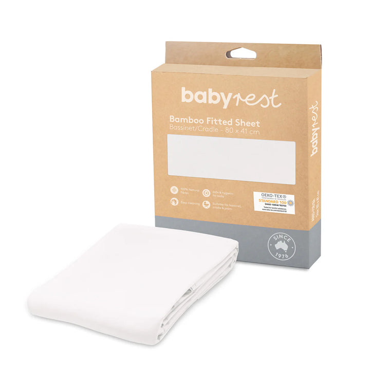 Babyrest Fitted Sheet - Bamboo Suits Cots: Tommi, Bailey, Hague (140 x 70cm)