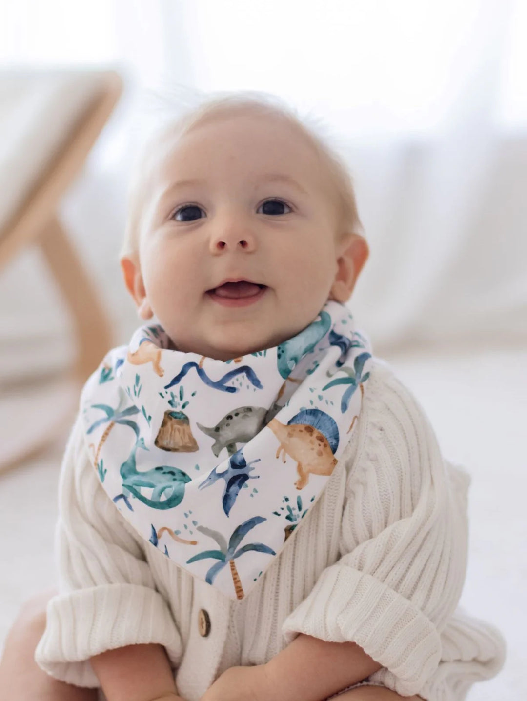 Bambella Designs Bandana Bibs 2 Pack | Wild Dinosaurs & Navy