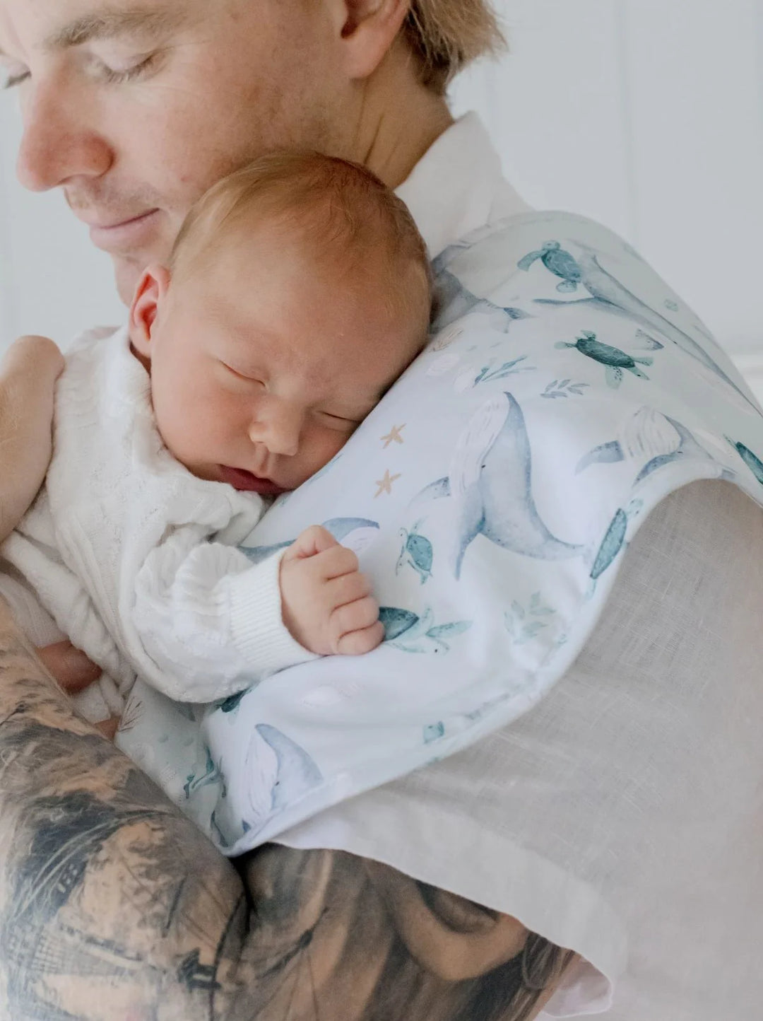 Bambella Designs Burp Cloth 2 Pack |Turtle Bay & Dusty Sky Blue