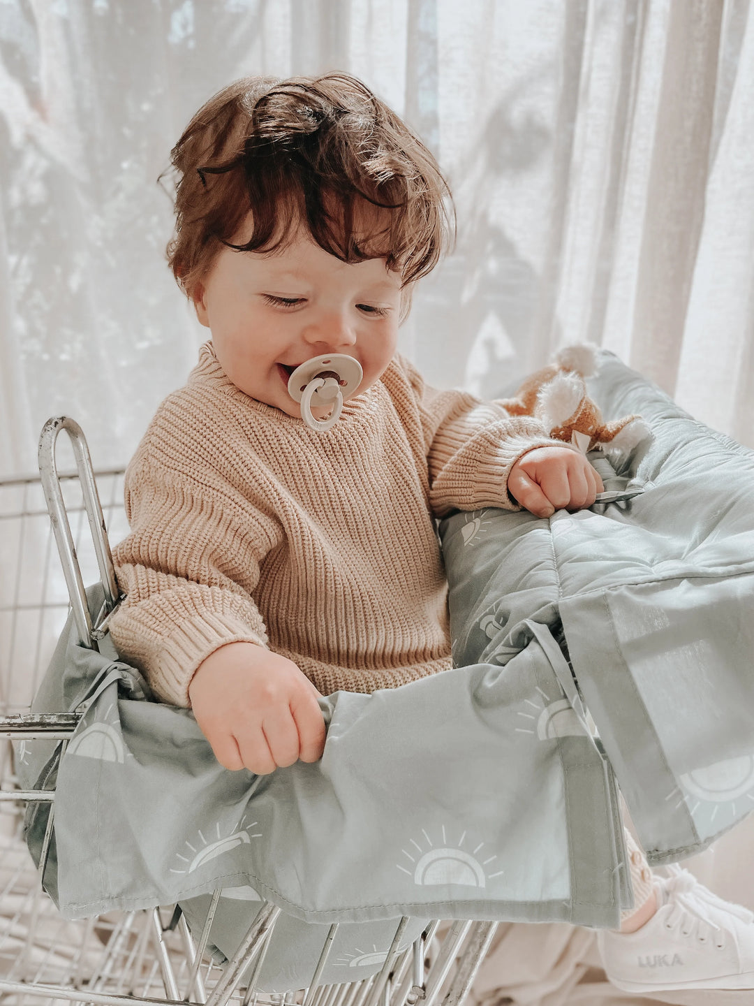 Bambella Designs Universal Padded Trolley Liner | Sage Sunshine