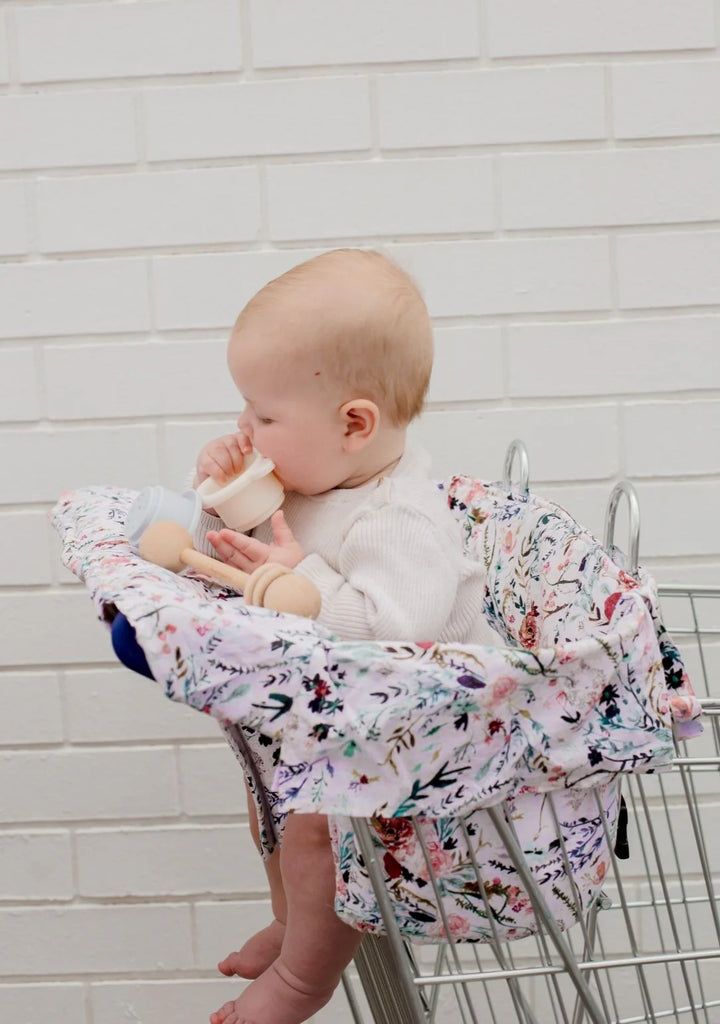 Bambella Designs Universal Padded Trolley Liner | Blush Wildflower