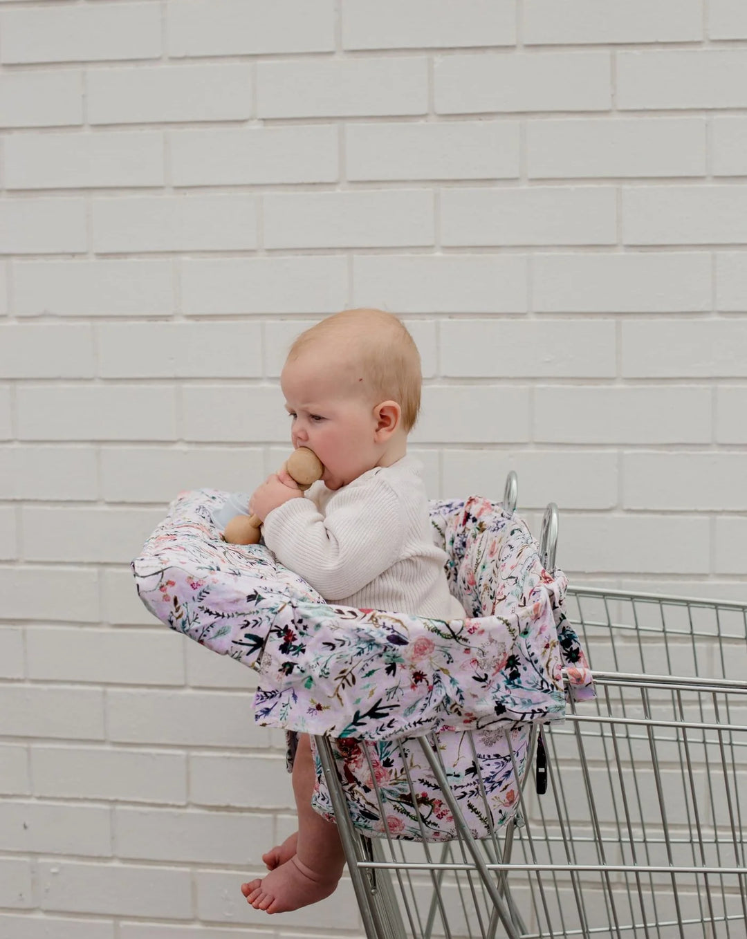 Bambella Designs Universal Padded Trolley Liner | Blush Wildflower