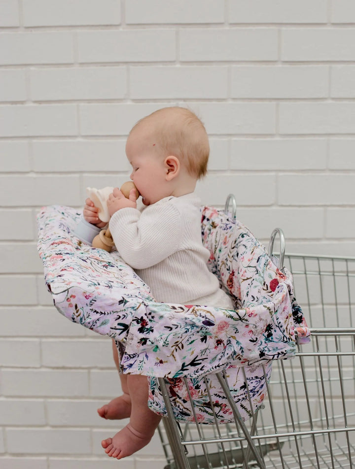 Bambella Designs Universal Padded Trolley Liner | Blush Wildflower