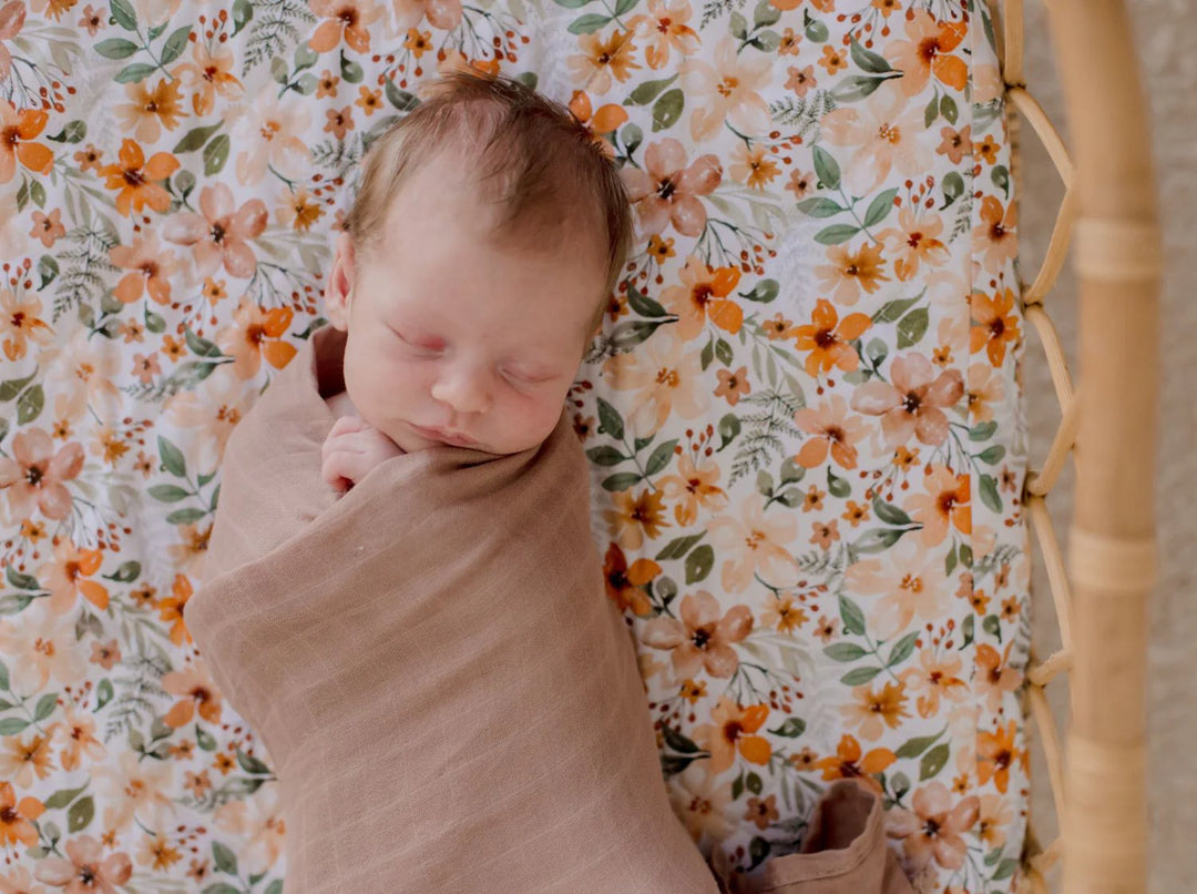 Bambella Designs Bamboo Cotton Muslin Swaddle | Hazelnut