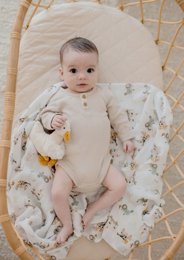 Bambella Designs Bamboo Cotton Muslin Swaddle | Oakwood Farm
