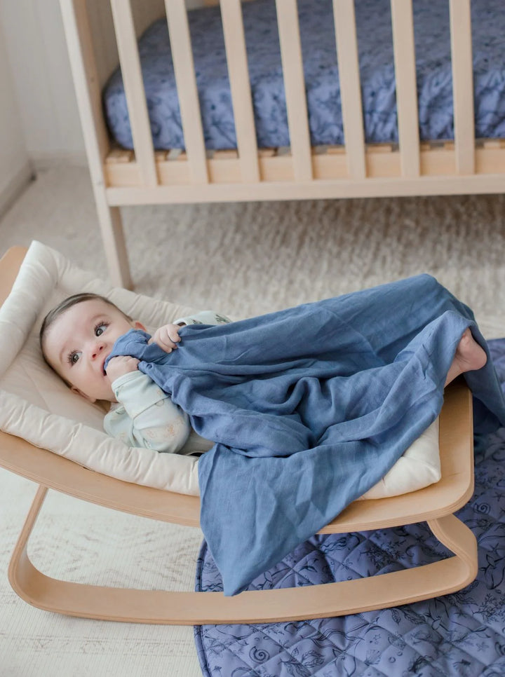 Bambella Designs Bamboo Cotton Muslin Swaddle | Storm