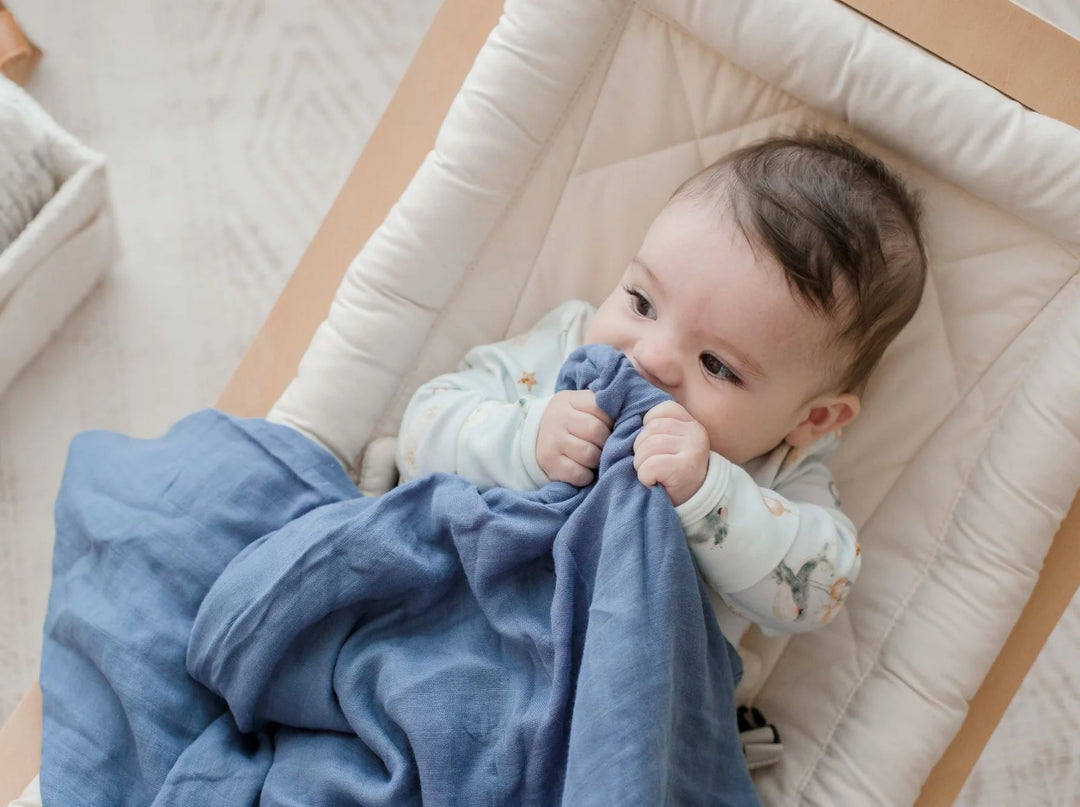 Bambella Designs Bamboo Cotton Muslin Swaddle | Storm