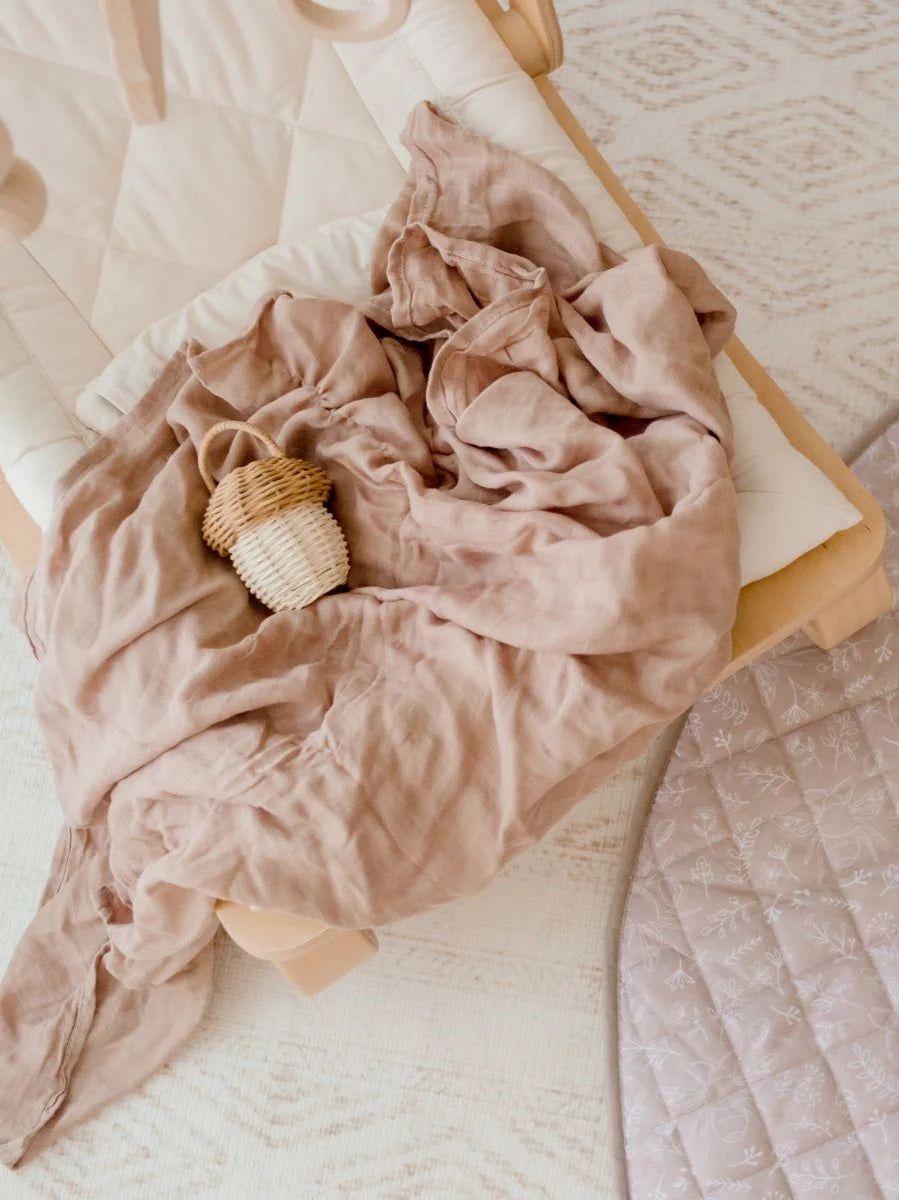 Bambella Designs Bamboo Cotton Muslin Swaddle | Hazelnut