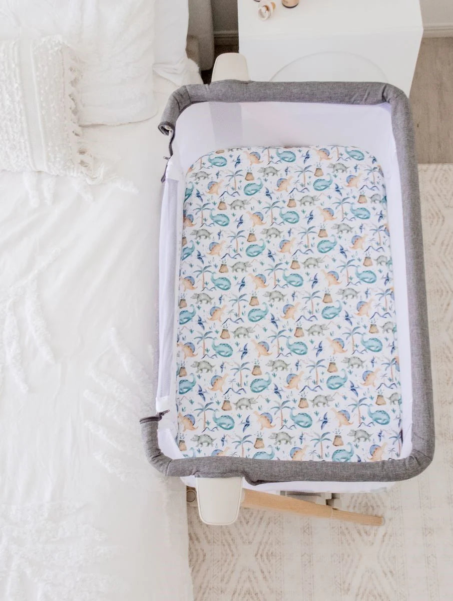 Bambella Designs Co-Sleeper Fitted Waterproof Sheet | Wild Dinosaurs