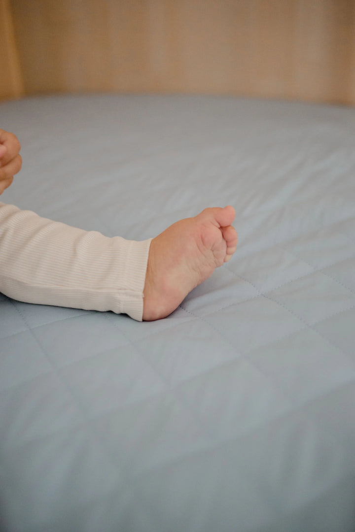 Bambella Designs Waterproof Cot Sheet | Dusty Blue