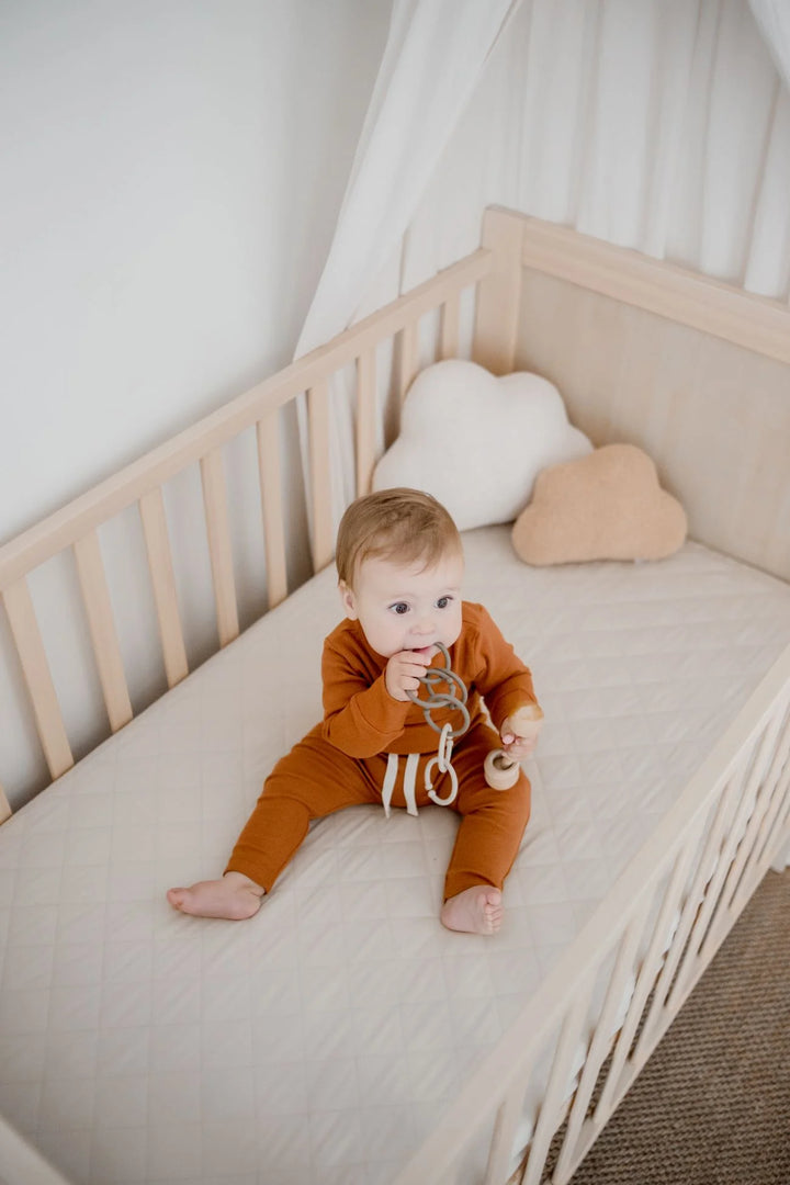 Bambella Designs Waterproof Cot Sheet | Oat