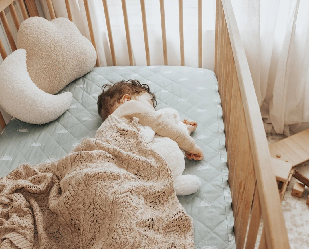 Bambella Designs Waterproof Cot Sheet | Sage Sunshine