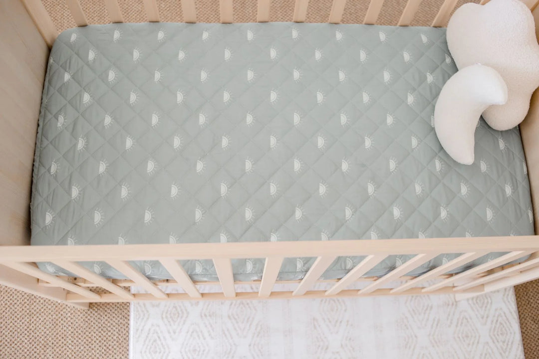 Bambella Designs Waterproof Cot Sheet | Sage Sunshine