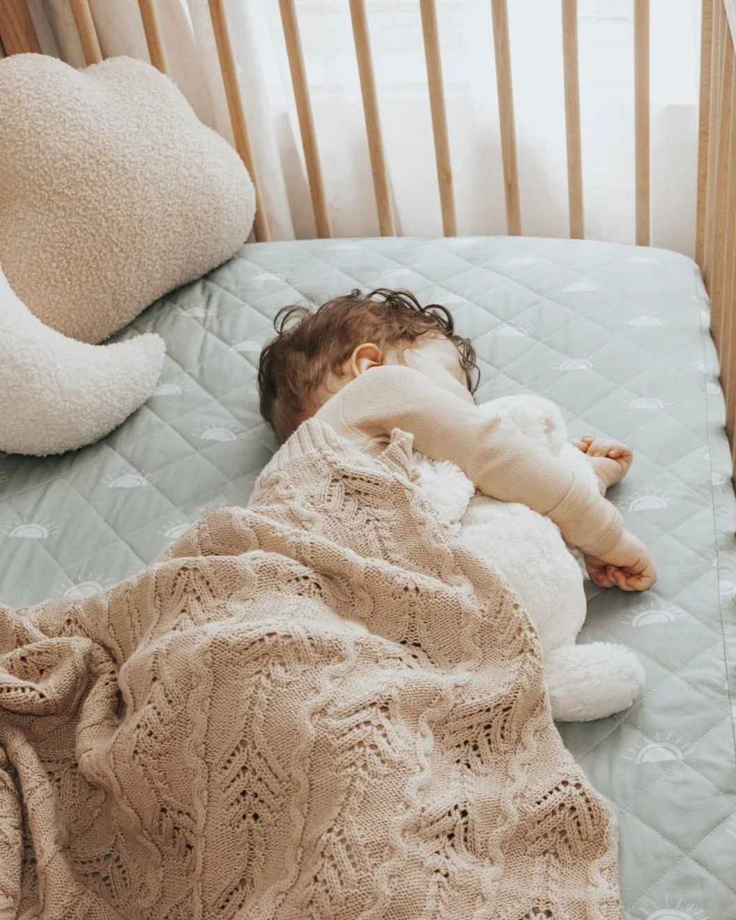 Bambella Designs Waterproof Cot Sheet | Sage Sunshine
