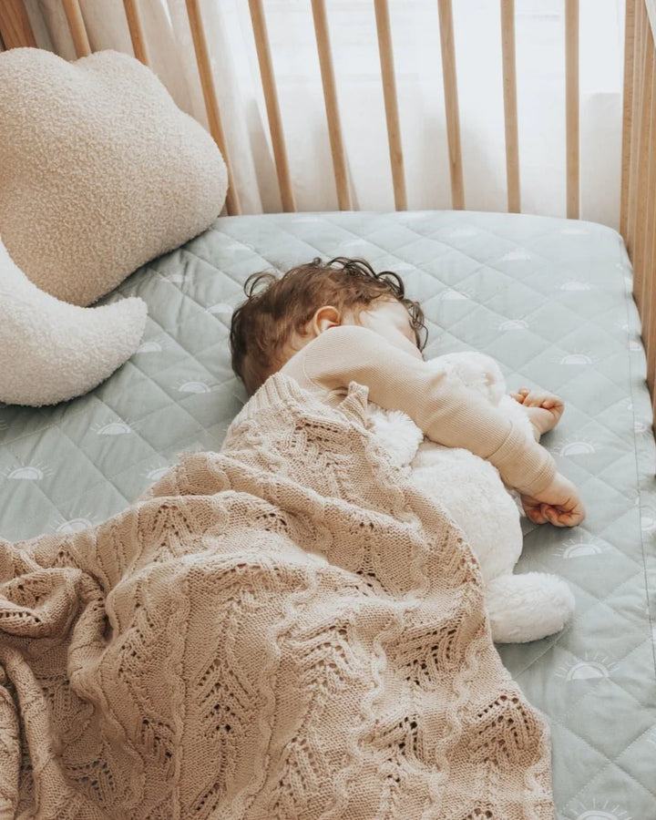 Bambella Designs Waterproof Cot Sheet | Sage Sunshine
