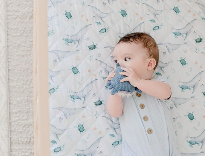 Bambella Designs Waterproof Cot Sheet | Turtle Bay