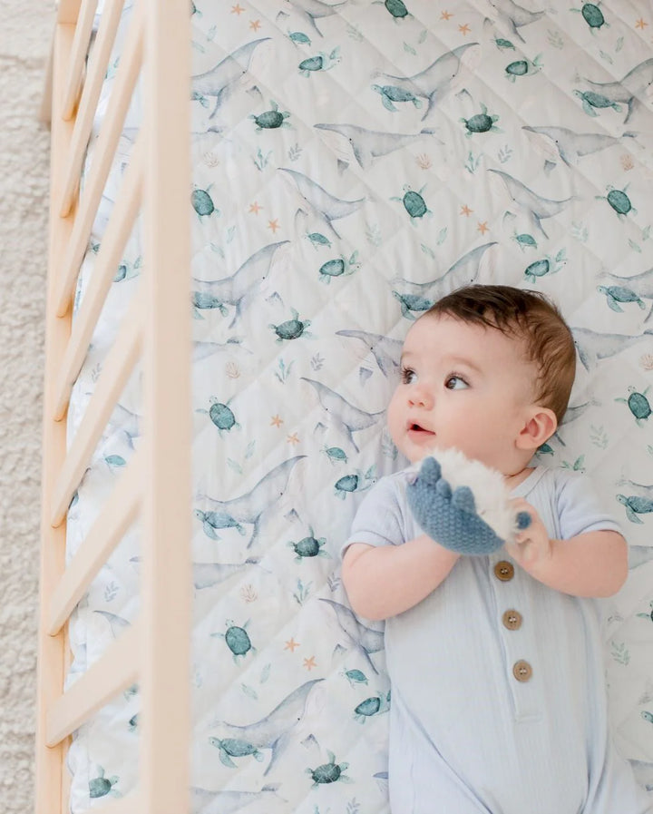 Bambella Designs Waterproof Cot Sheet | Turtle Bay