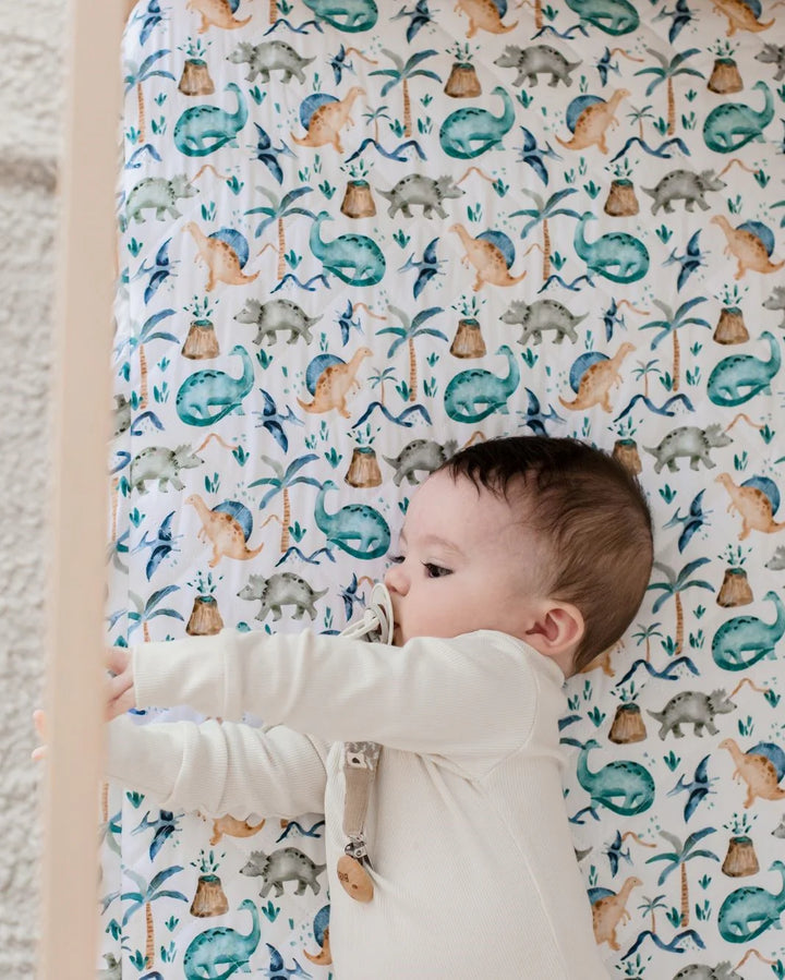 Bambella Designs Waterproof Cot Sheet | Wild Dinosaurs