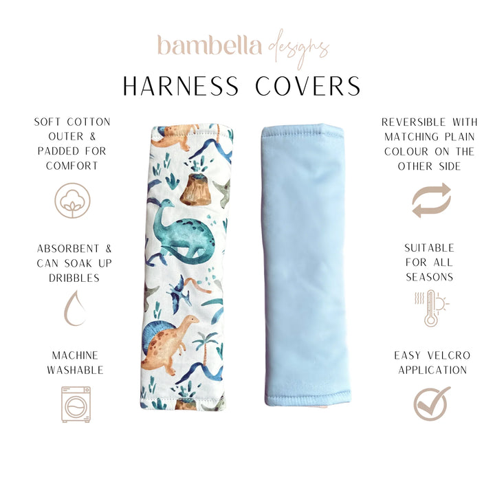 Bambella Designs Harness Covers | Wild Dinosaurs