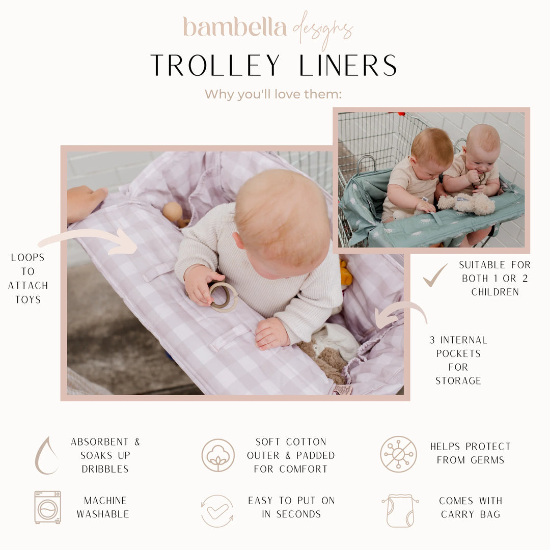 Bambella Designs Universal Padded Trolley Liner | Blush Wildflower
