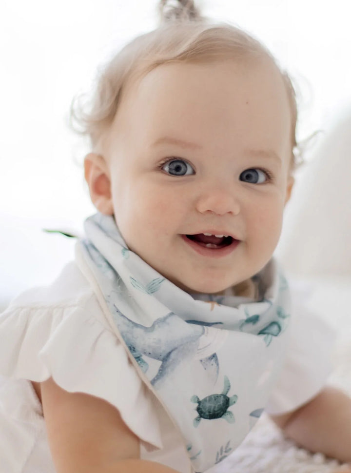 Bambella Designs Bandana Bibs 2 Pack | Turtle Bay & Dusty Blue