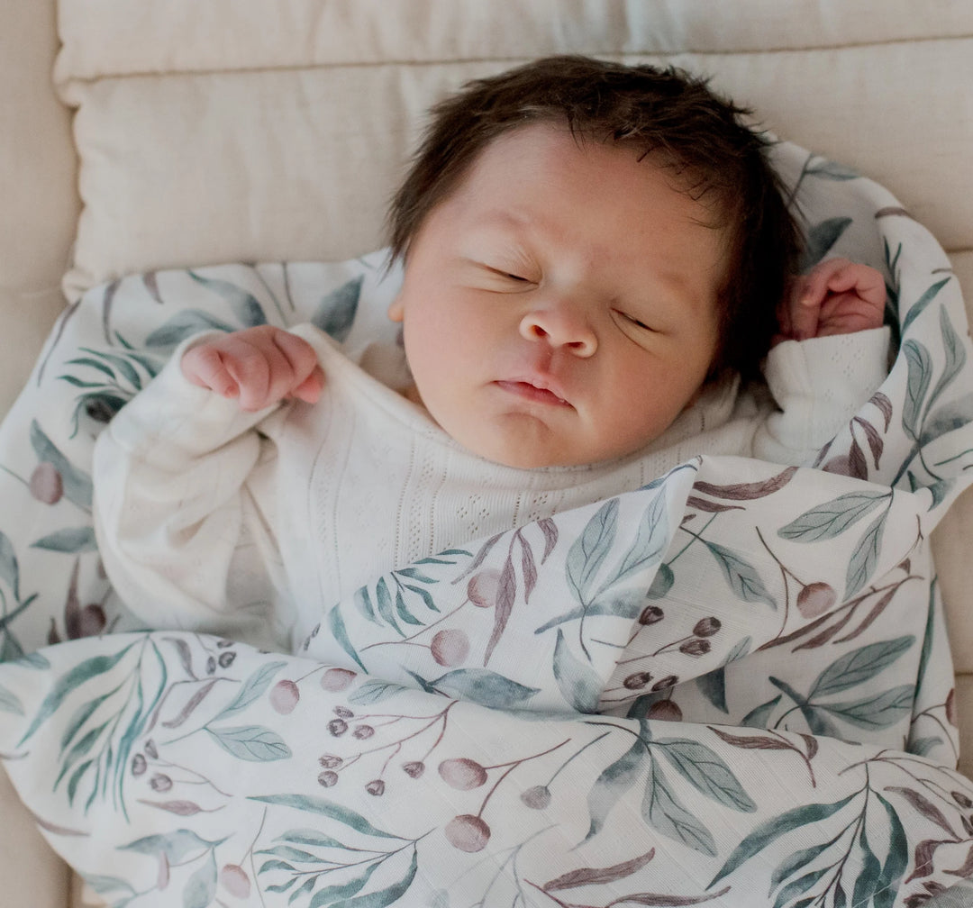 Bambella Designs Bamboo Cotton Muslin Swaddle | Botanical