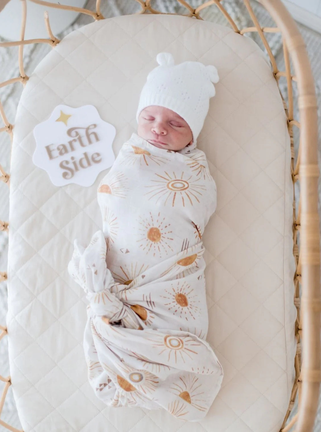 Bambella Designs Bamboo Cotton Muslin Swaddle | Bohemian Sunshine