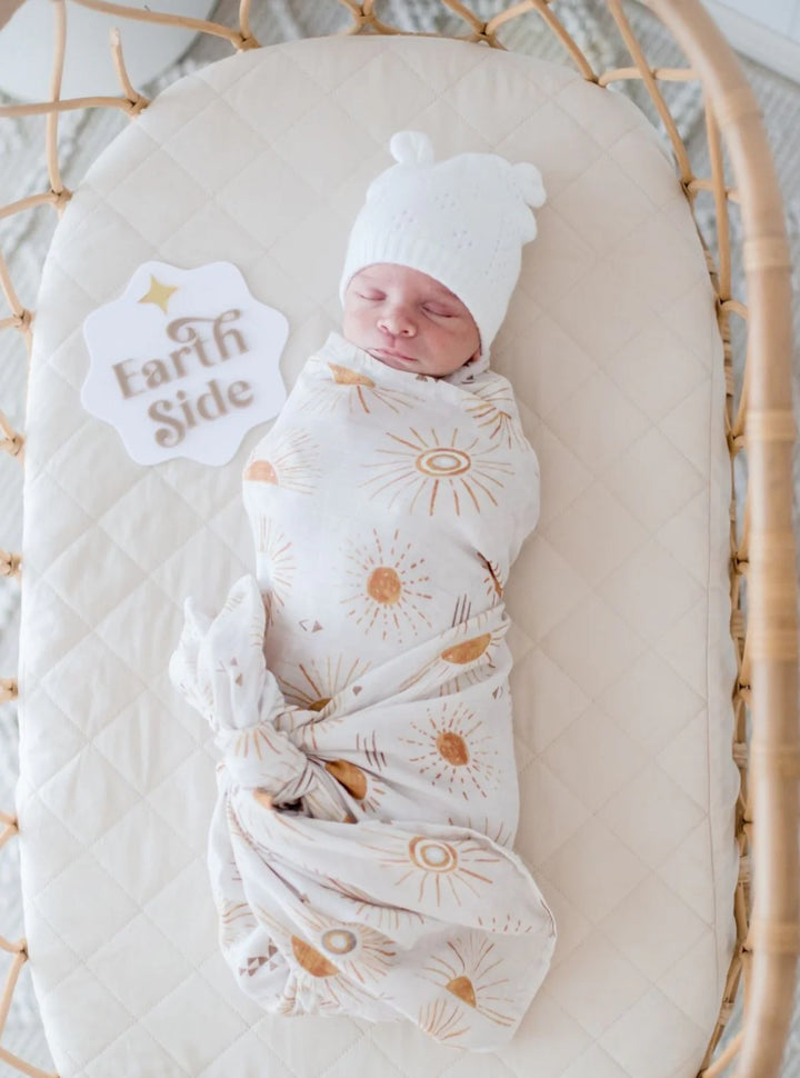 Bambella Designs Bamboo Cotton Muslin Swaddle | Bohemian Sunshine