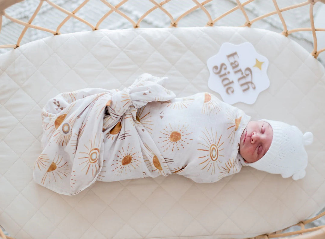 Bambella Designs Bamboo Cotton Muslin Swaddle | Bohemian Sunshine