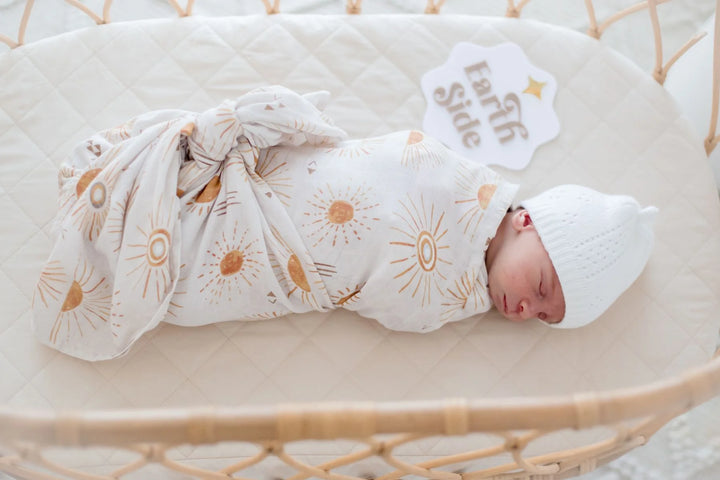 Bambella Designs Bamboo Cotton Muslin Swaddle | Bohemian Sunshine