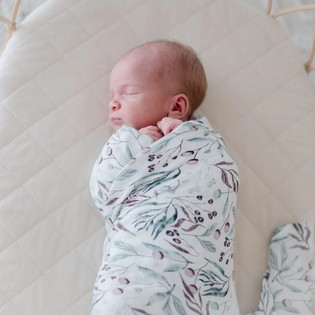 Bambella Designs Bamboo Cotton Muslin Swaddle | Botanical