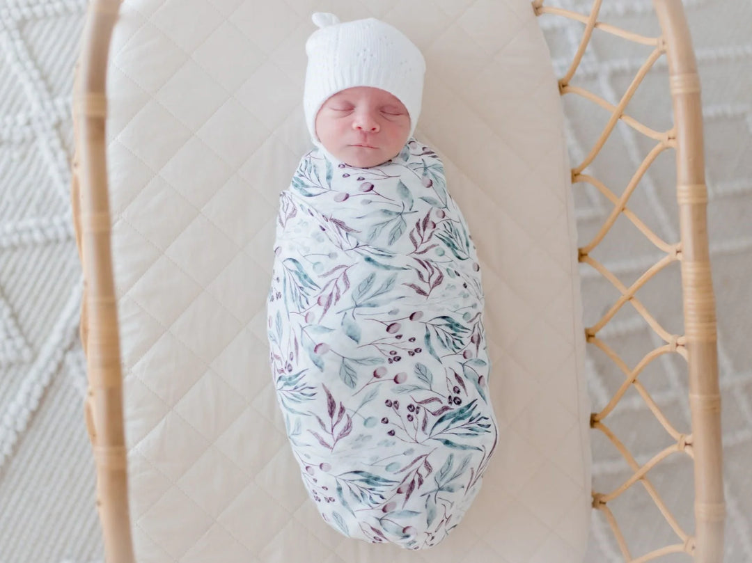 Bambella Designs Bamboo Cotton Muslin Swaddle | Botanical