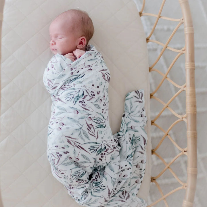 Bambella Designs Bamboo Cotton Muslin Swaddle | Botanical