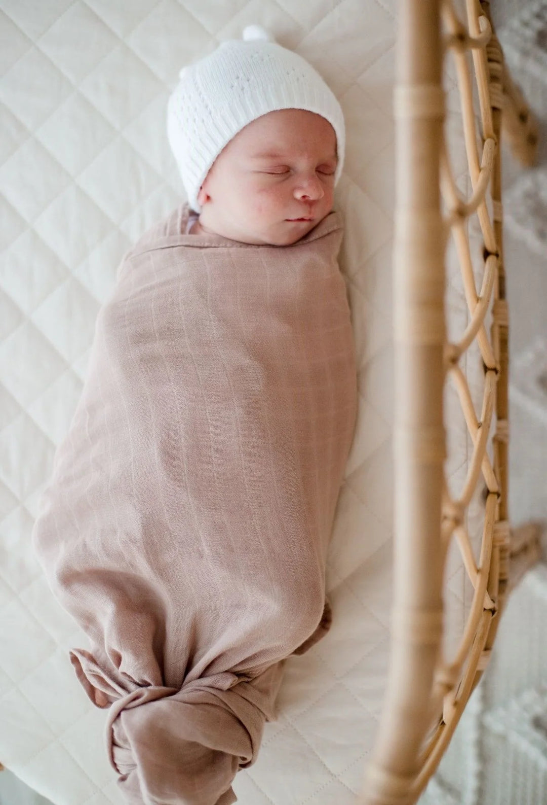 Bambella Designs Bamboo Cotton Muslin Swaddle | Hazelnut