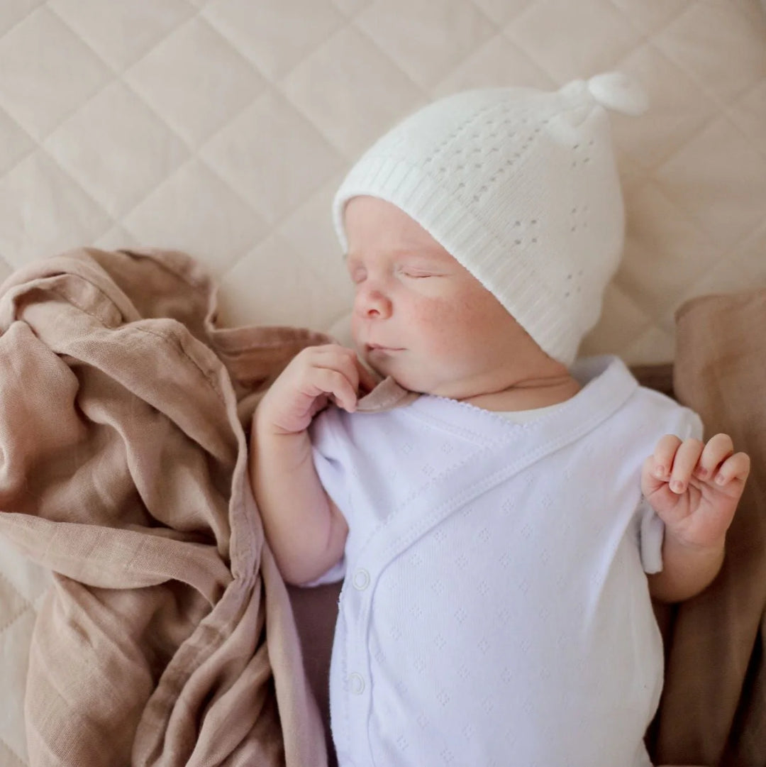Bambella Designs Bamboo Cotton Muslin Swaddle | Hazelnut