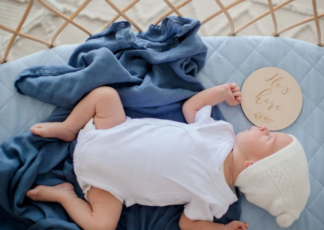 Bambella Designs Bamboo Cotton Muslin Swaddle | Storm