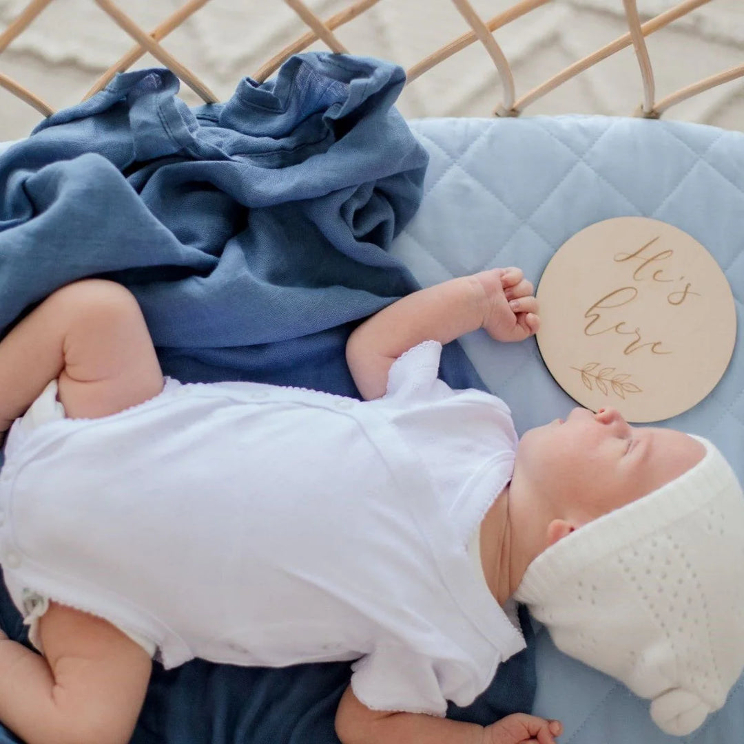 Bambella Designs Bamboo Cotton Muslin Swaddle | Storm