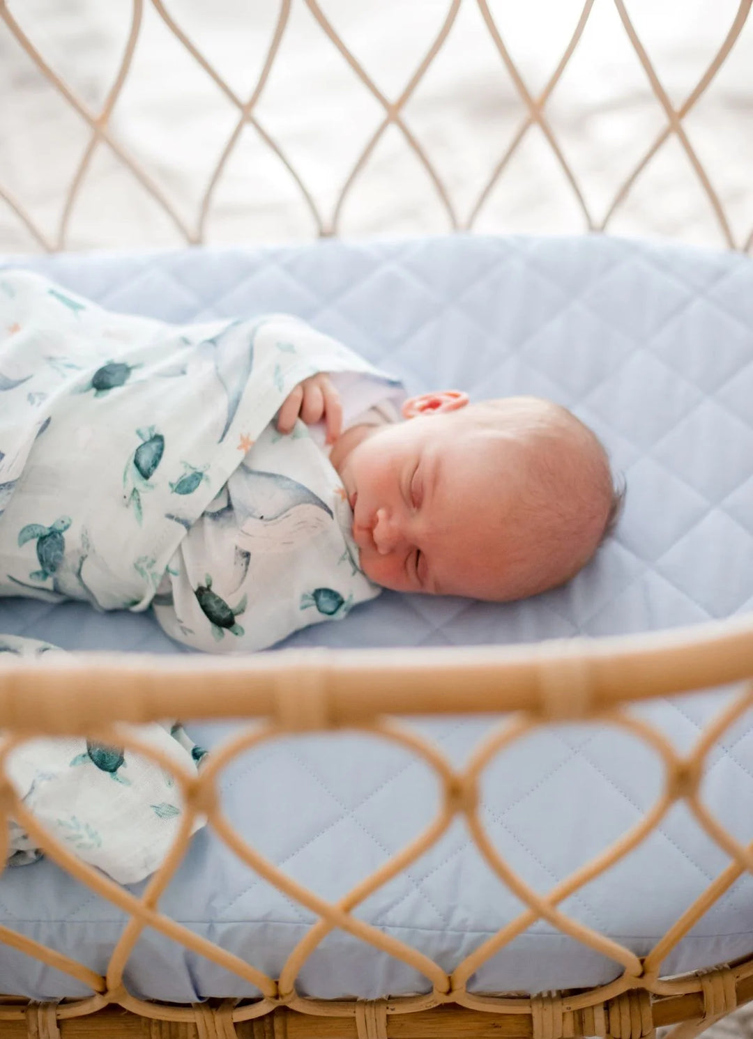 Bambella Designs Bamboo Cotton Muslin Swaddle | Turtle Bay