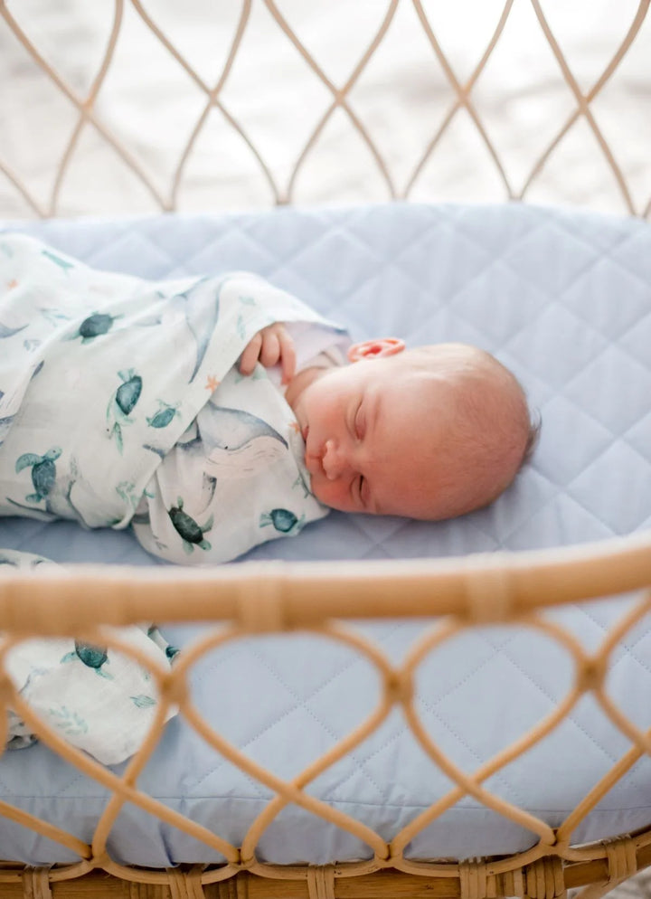 Bambella Designs Bamboo Cotton Muslin Swaddle | Turtle Bay