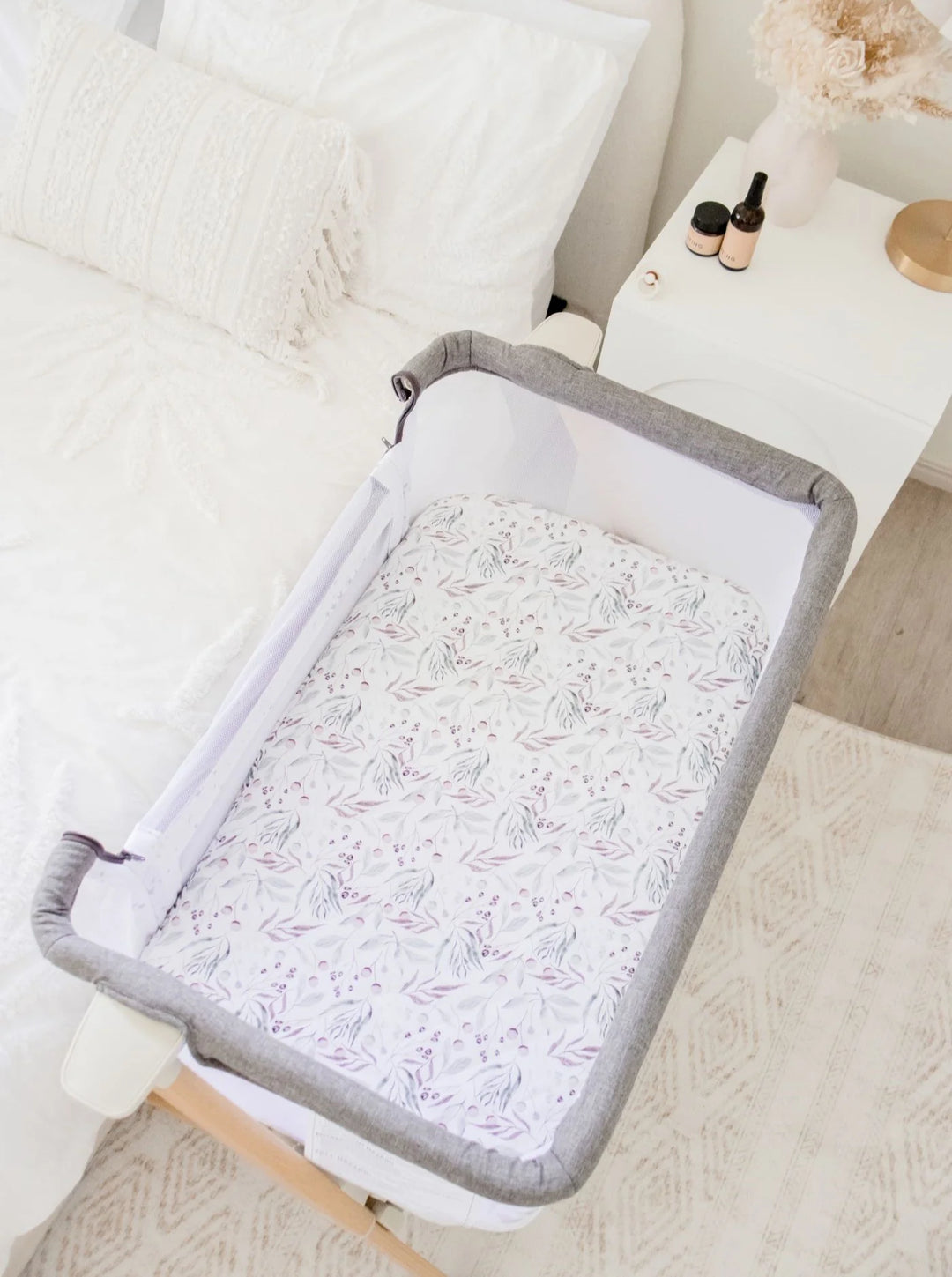 Bambella Designs Co-Sleeper Fitted Waterproof Sheet | Botanical