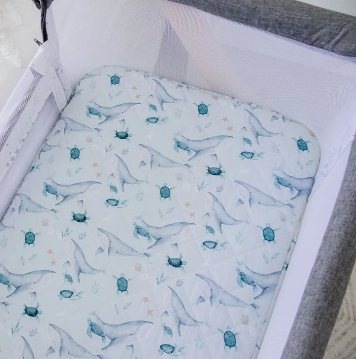 Bambella Designs Co-Sleeper Fitted Waterproof Sheet | Turtle Bay