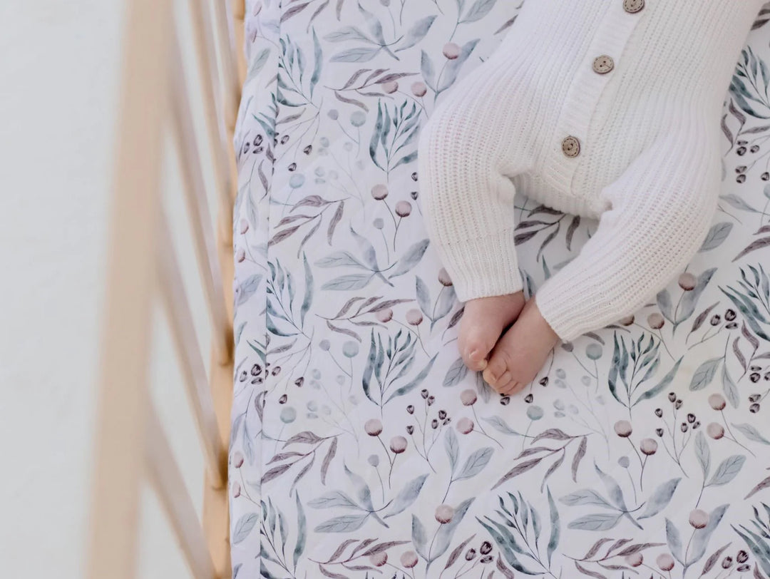 Bambella Designs Waterproof Cot Sheet | Botanical