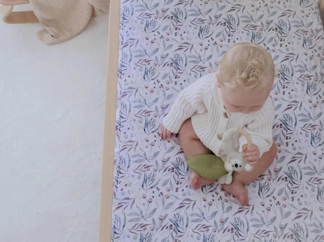 Bambella Designs Waterproof Cot Sheet | Botanical