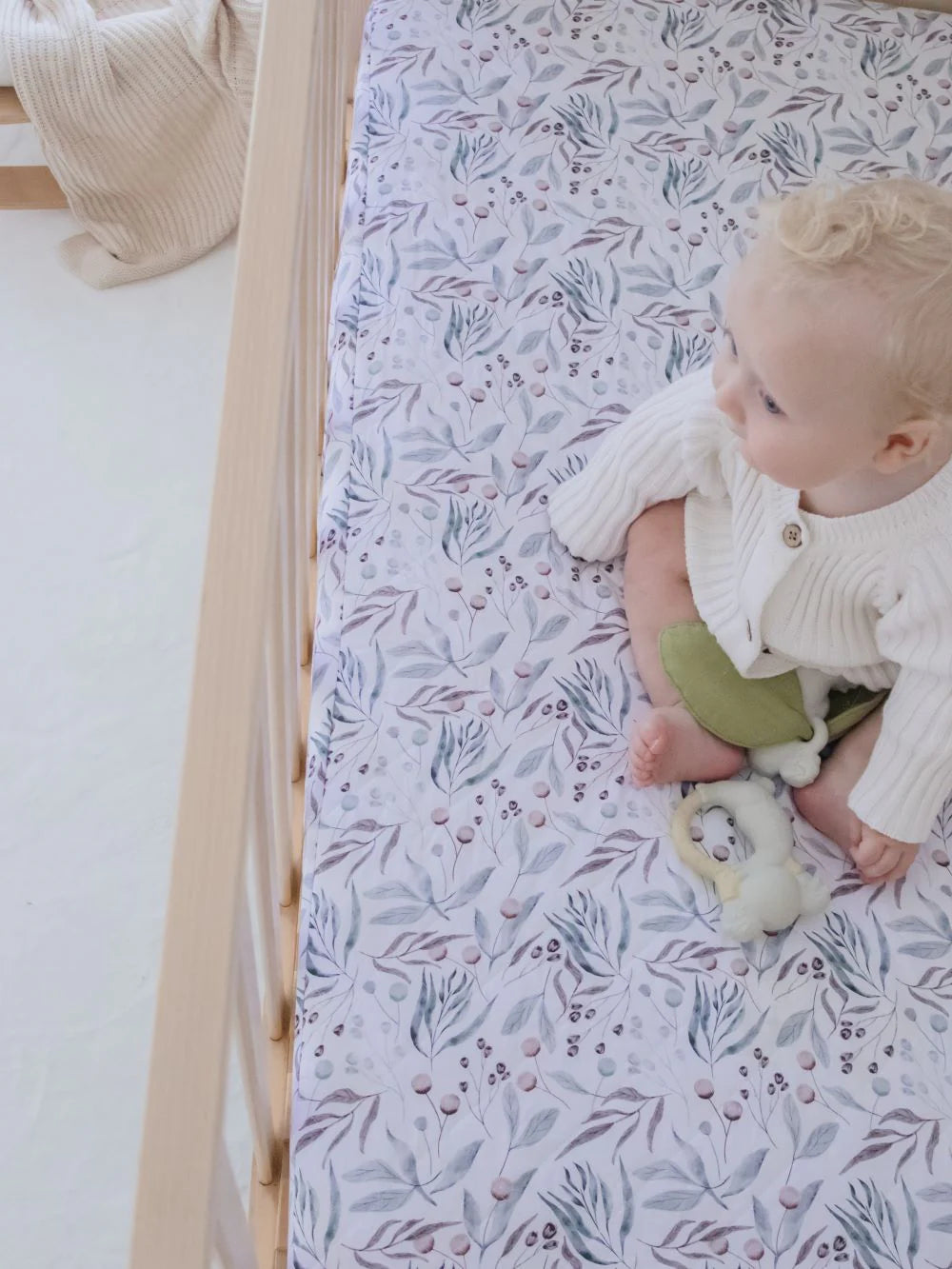Bambella Designs Waterproof Cot Sheet | Botanical