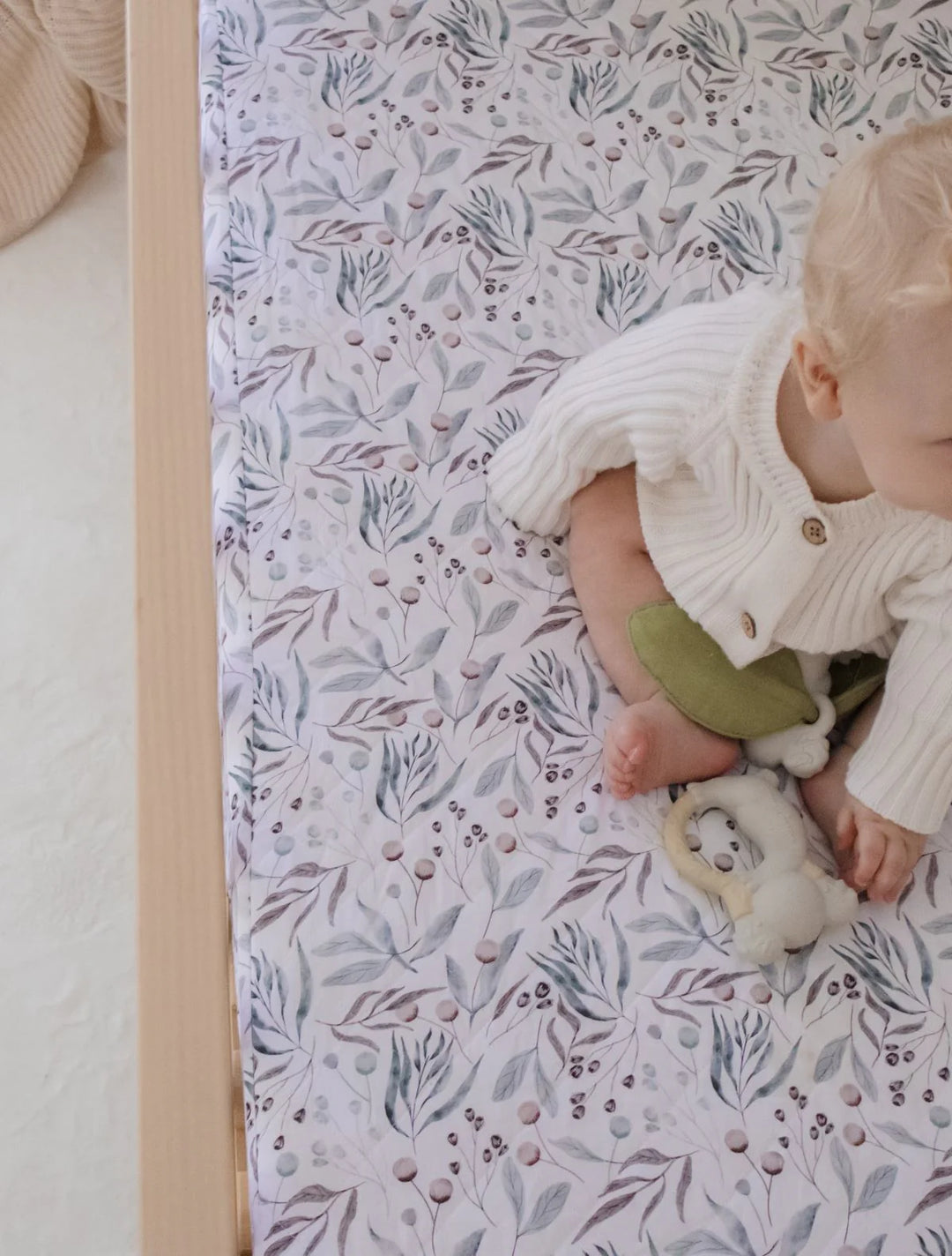 Bambella Designs Waterproof Cot Sheet | Botanical