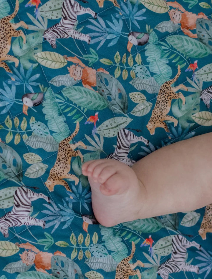 Bambella Designs Waterproof Cot Sheet | Jungle Palm